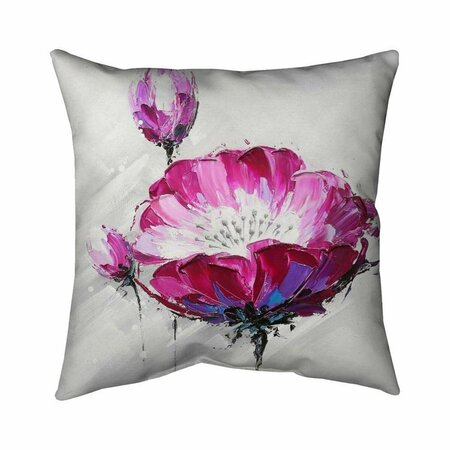 FONDO 20 x 20 in. Fuchsia Wild Flower-Double Sided Print Indoor Pillow FO2772598